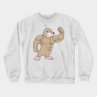 Mole as Bodybuilder with big Muscles Crewneck Sweatshirt